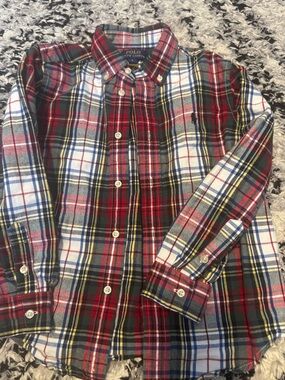 Polo by Ralph Lauren Red, White & Blue Plaid Button-Down Shirt